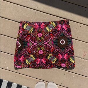 Trina Turk Multicolor Floral Paisley Mini Skirt - Pink, Red, Yellow, Green